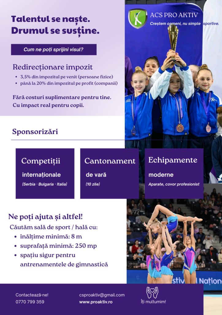 Anunț donații, sponsorizări, redirecționare impozit profit