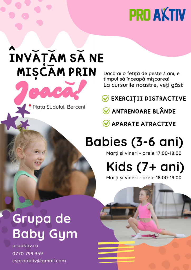 Grupa noua de Baby Gym in Bucuresti pentru fetite de 2, 3, 4, 5, 6 ani